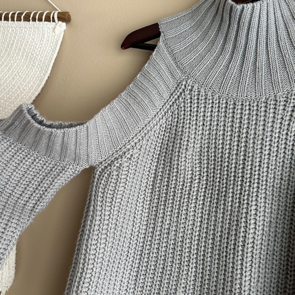 4 Sienna Gray Knit Cold Shoulder Sweater - Picture 5 of 8